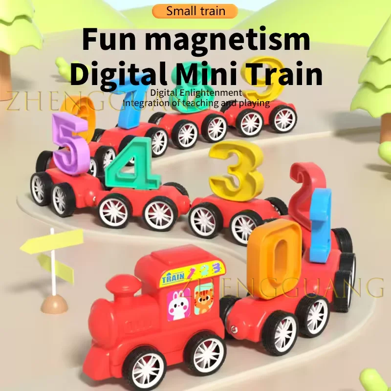 Zhengguang 31pcs Magnetic Number Train Set for Toddlers Early Educational Magnetic Block Set Mini Magnetic Digital Train Toys
