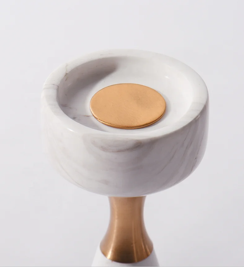 
Custom logo modern style stone candle holder for home wedding decor 