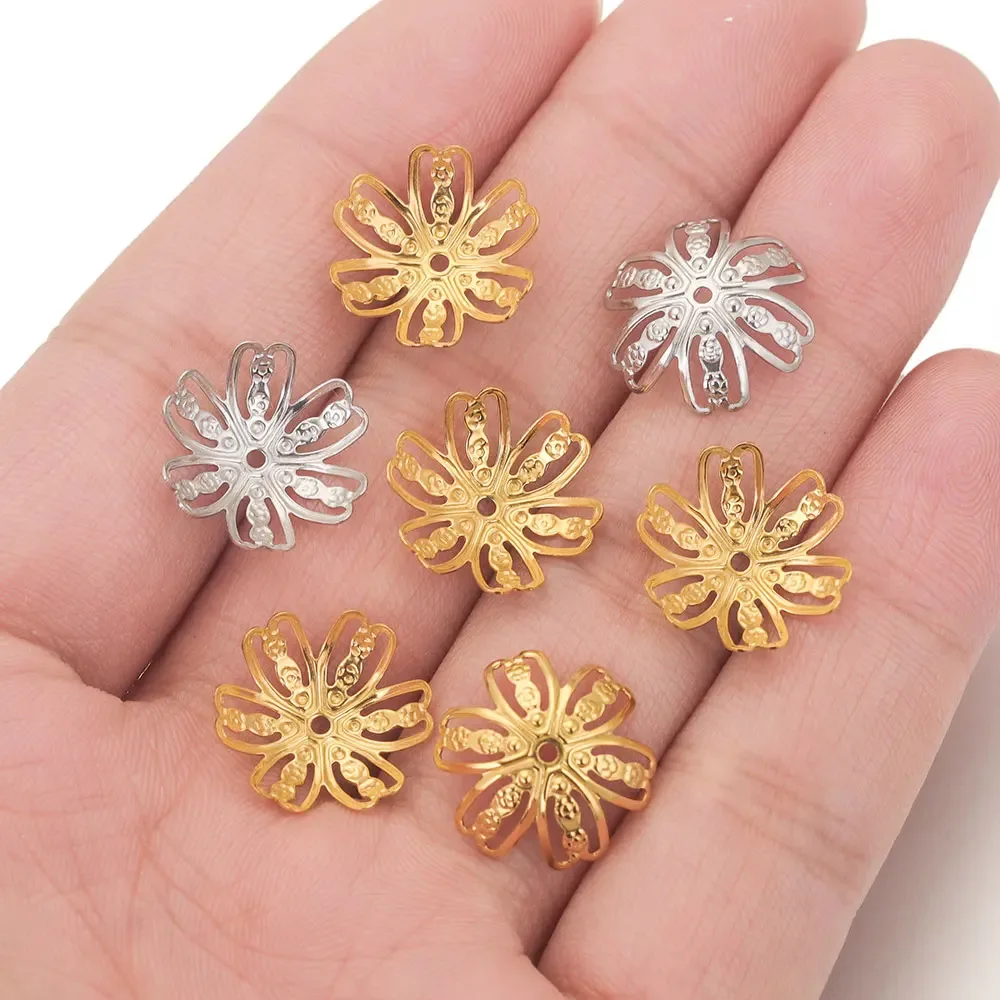 14mm Tassel Caps Diy Flower Shape Loose Spacer Beads End Bead Cap For Diy Jewelry Bracelet Necklace Accessories Finding Making
