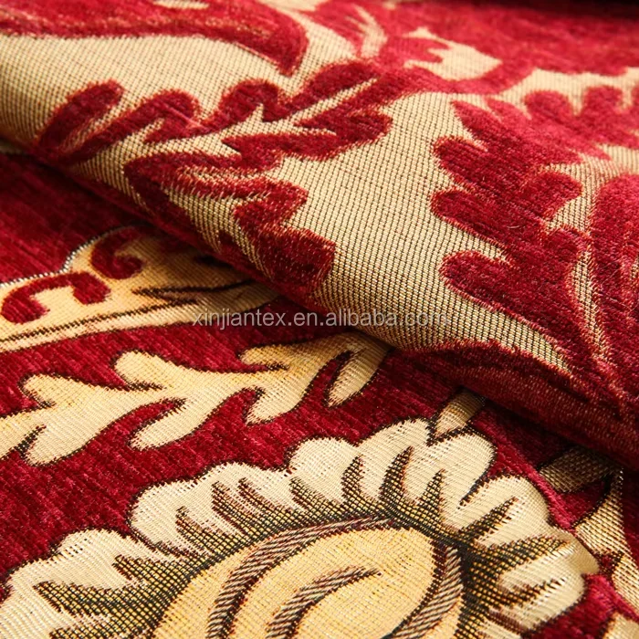 Wholesale Home Decor Fabric Thick Chenille Furniture Jacquard Polyester Fabric For Sofa Curtain