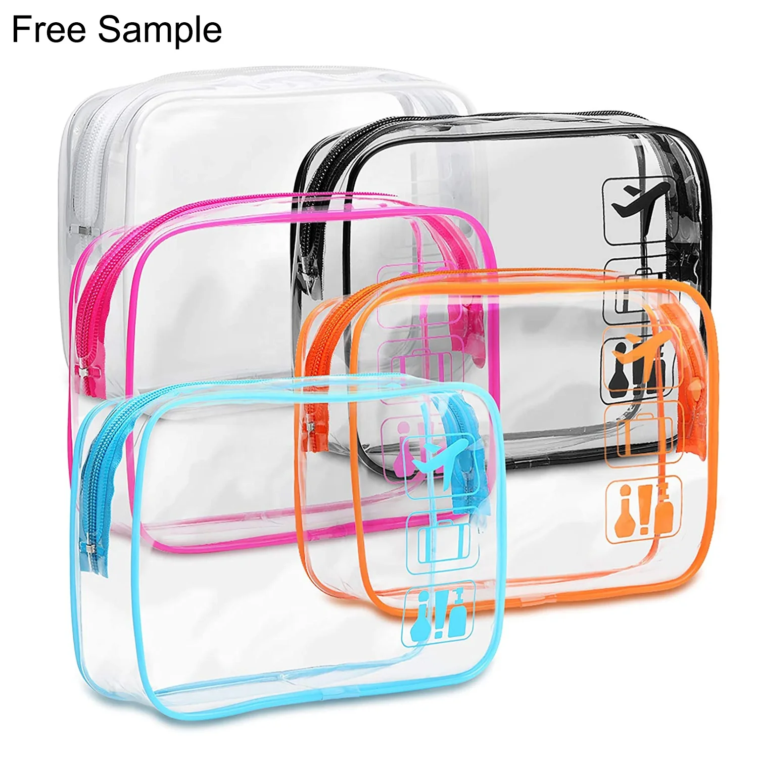 
Custom Logo Plastic Women Travel Transparent Zipper Cosmetic Makeup Pvc Clear Toiletry Bag 