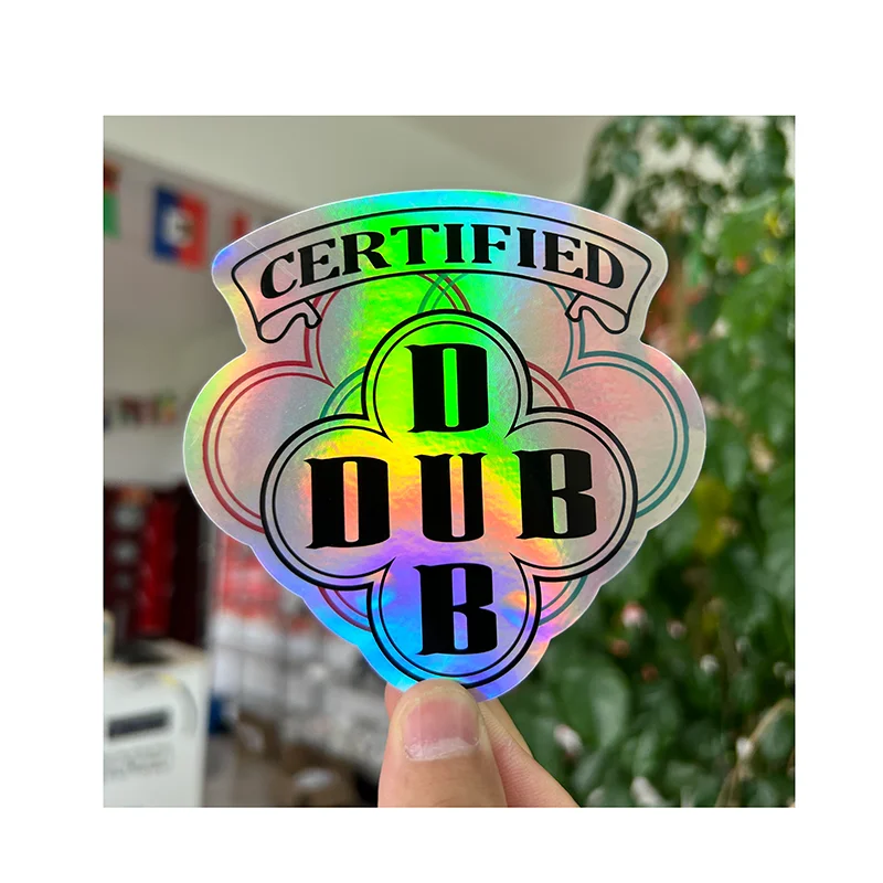 Low MOQ логотип под заказ Die Cut водонепроницаемые отражающие голографические виниловые наклейки