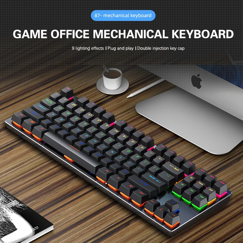 87key wired keyboard 87% layout multilingual keycap OEM wholesale keyboard