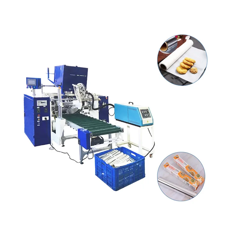 Fully Automatic Aluminium Foil Silicone Paper Roll Small Roll Baking Paper Rewinding Folding Machine