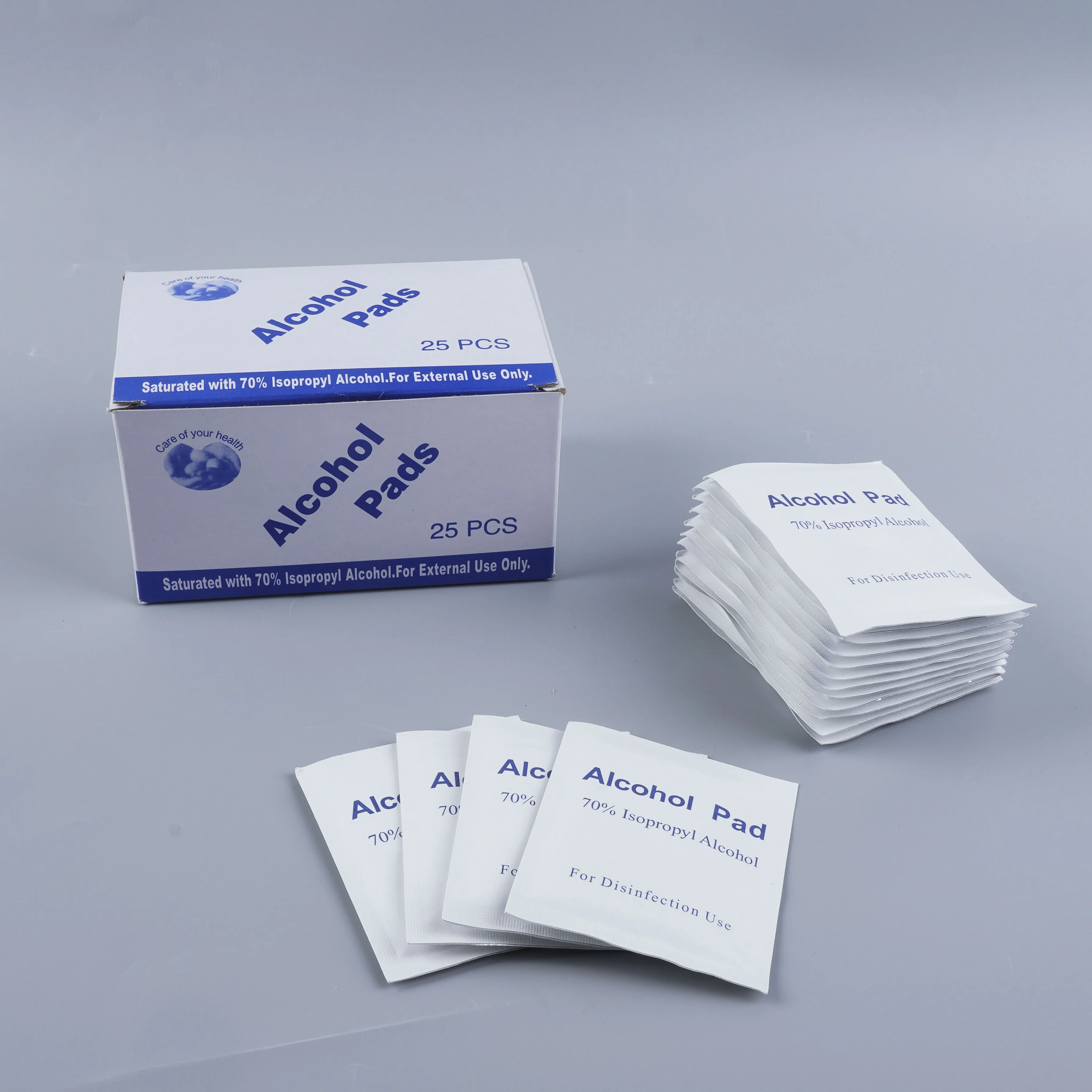 Sanitary Wet Wipes Antiseptic OEM Customized Alcohols Prep Pads 15X15 Single Pack for Skin Screen Cleaning