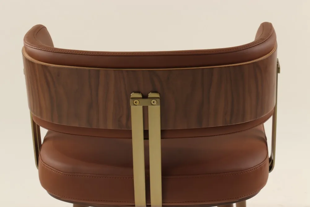 Mid century modern design upholstered cafe chair plywood comfort Cricket Dining Chair walnut for kitchen restaurant hotel