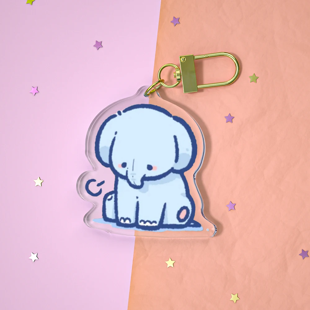 Wholesale Custom cute Acrylic Keychain Kawaii Acrylic Round Charms Keychain Clear Anime Figure Acrylic Keychain