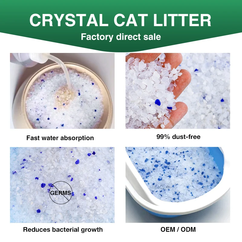 High quality Natural Silica Gel Ore Crystal Cat Litter Natural Silica Gel Ore PH Indicator Crystal Cat Litter 1.5kg