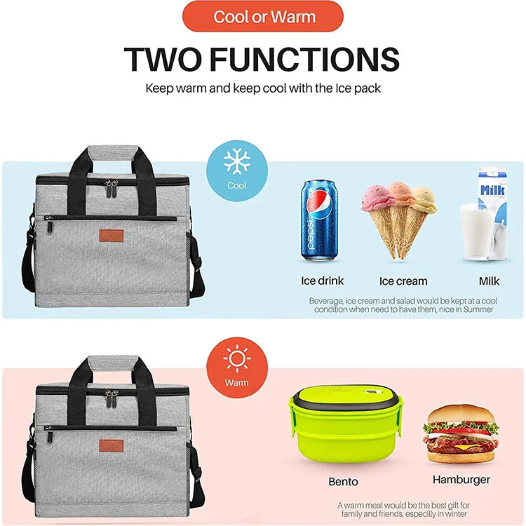 Custom Collapsible Thickened LeakProof Beach Travel Picnic Insulated Tote Bag Cooler