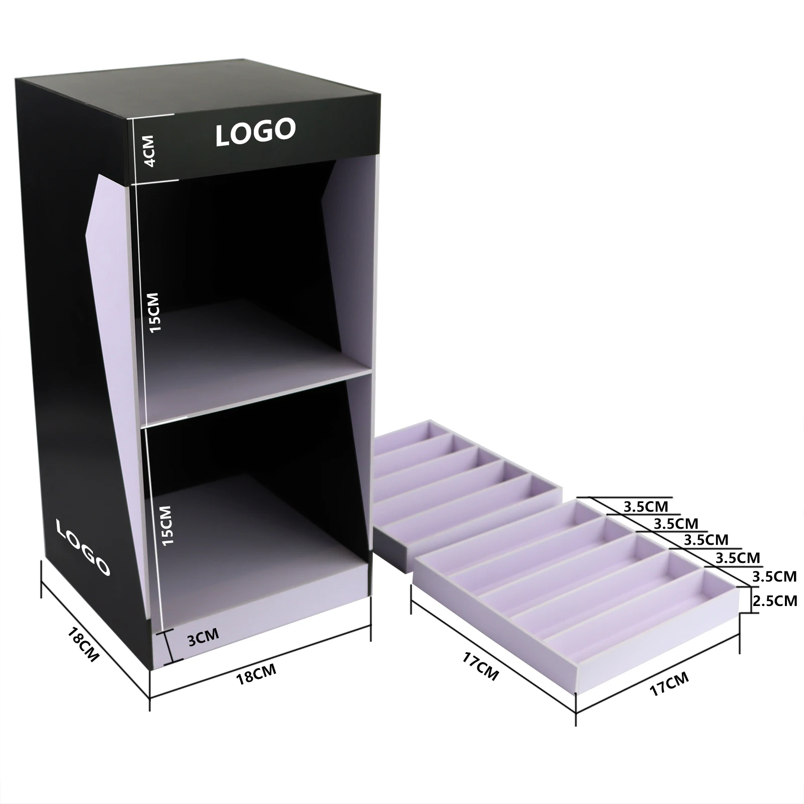 Recyclable POS Pvc Foam Board display stand detachable floor  counter Cardboard Display rack