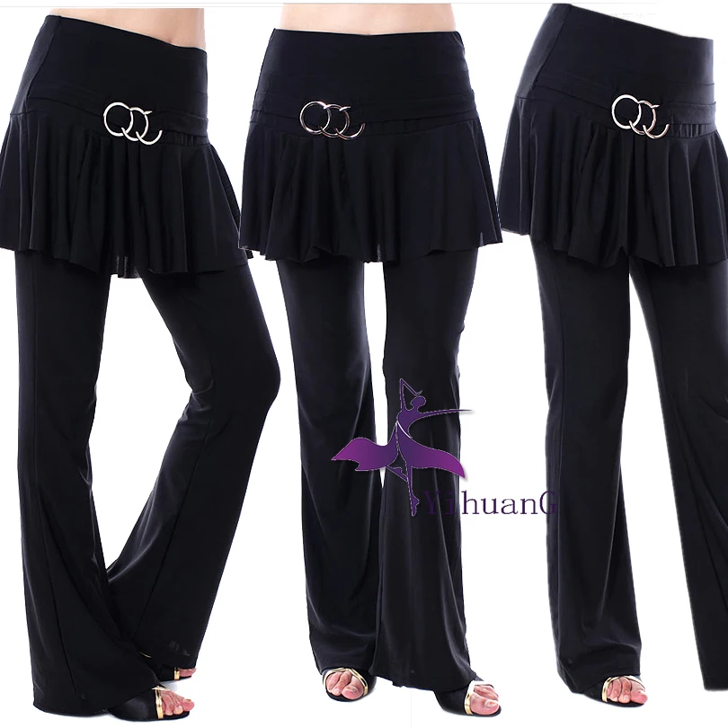 Latin Dance Pants Practice Women Ballroom Skirt Flare Trousers Rumba Cha Cha Samba Tango Clothing