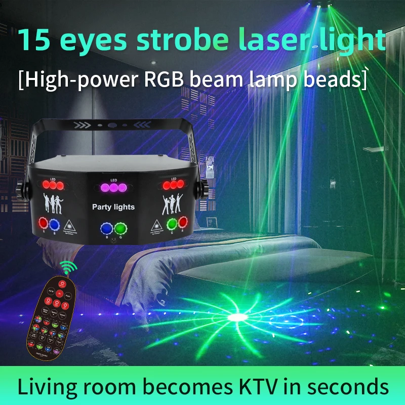 New 15 eyes LED laser effect moving beam lights dj LED Stage Light disco ball projector lazer lamps night club ceiling light bar