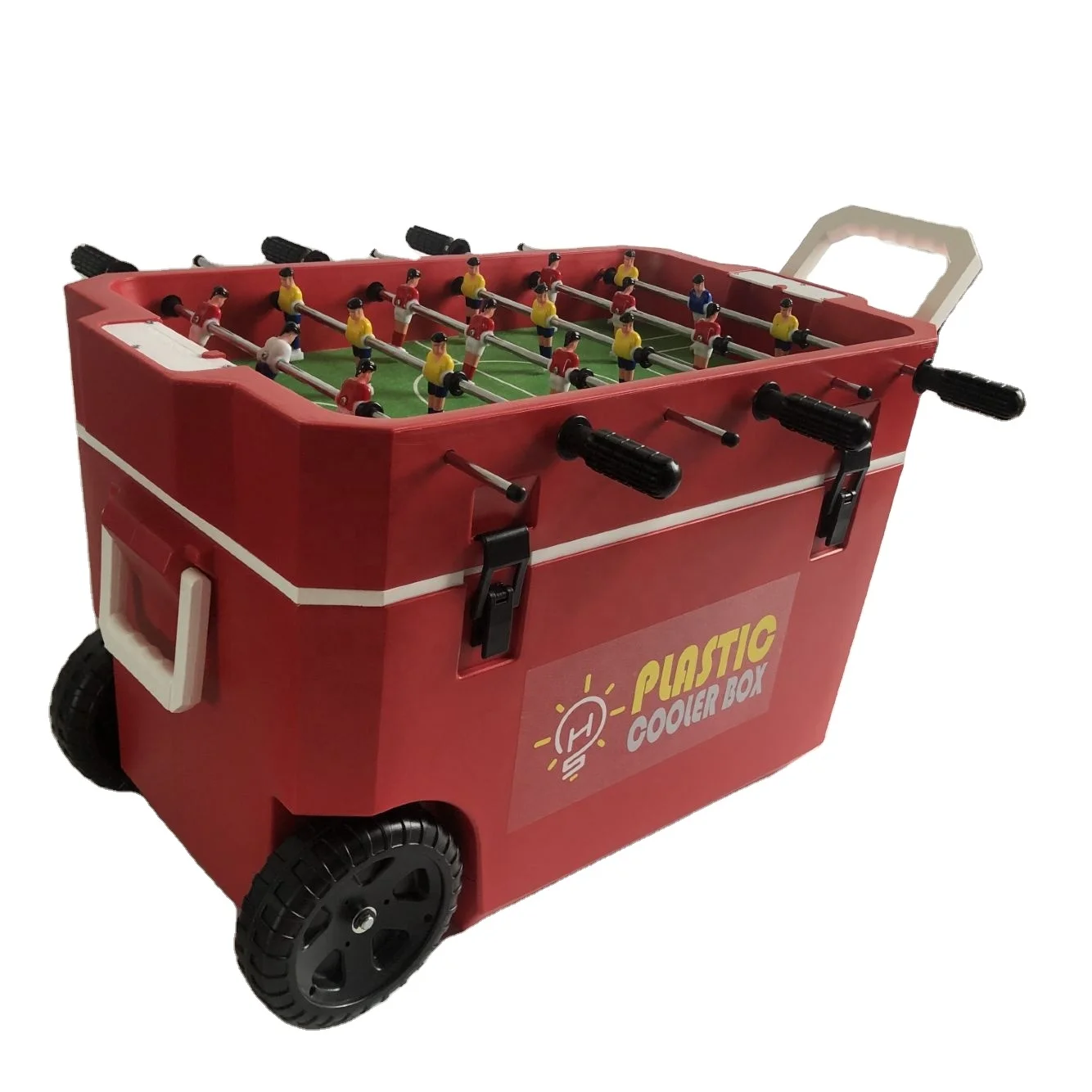 60L ODM/OEM портативный Настольный холодильник с колесами и ручкой тяги кулер игровыми игрушками для автомобилей