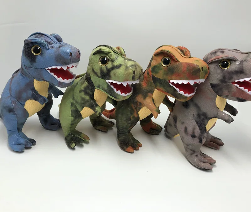 New 30CM simulation camouflage Tyrannosaurus Rex plush doll Bared teeth cute plush toy doll machine Jurassic