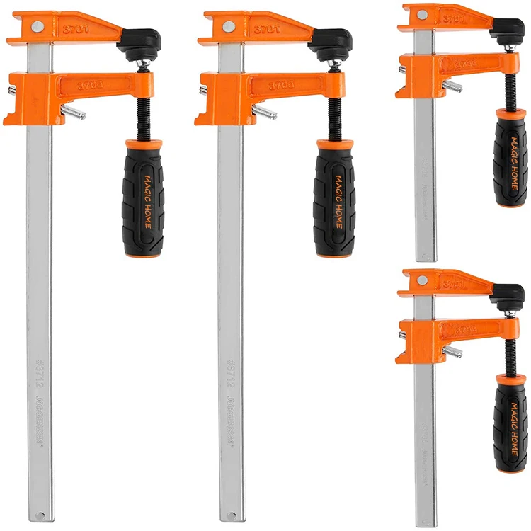 Heavy Duty Woodworking Hand Tool Clamp Fully Drop Forged Steel Bar Style F Clamps With Plastic Handle