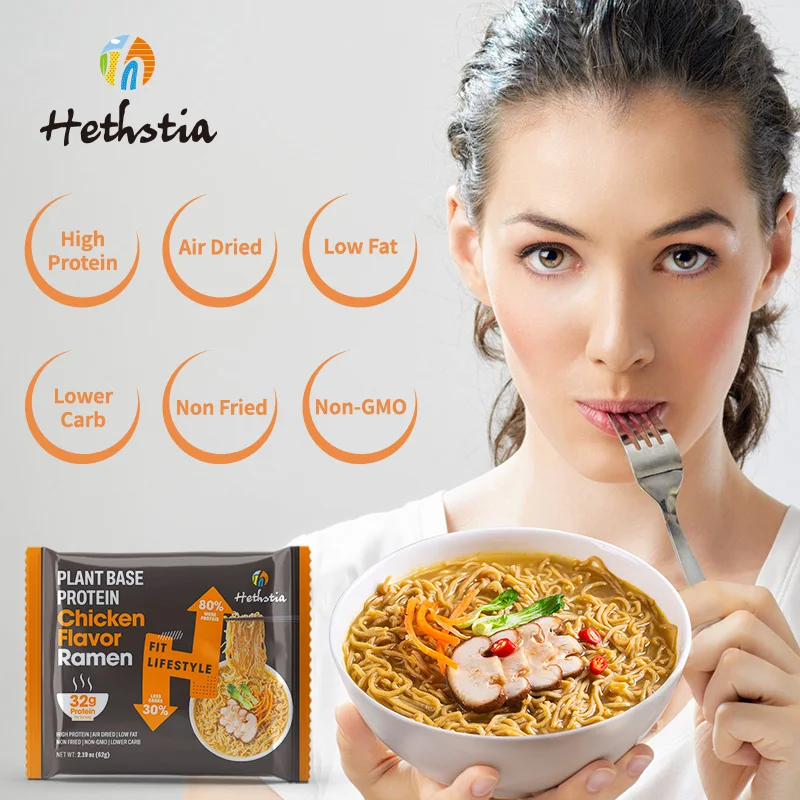 Chicken Flavor Delicious Keto Friendly Low Carb Ramen Instant Meals Healthy High Protein Noodles
