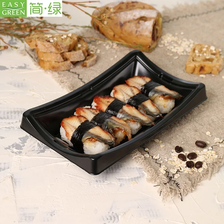
Easy Green wholesale disposable plastic japanese sushi party display tray 