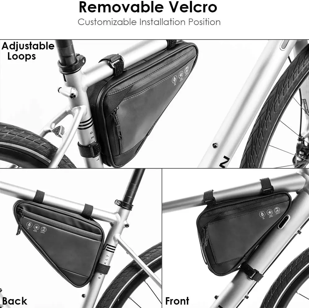 Factory OEM High Reflective Waterproof 1.5L Capacity Mountain Road Bicycle Frame Storage Bike Triangle  Tool Bag for Cycling