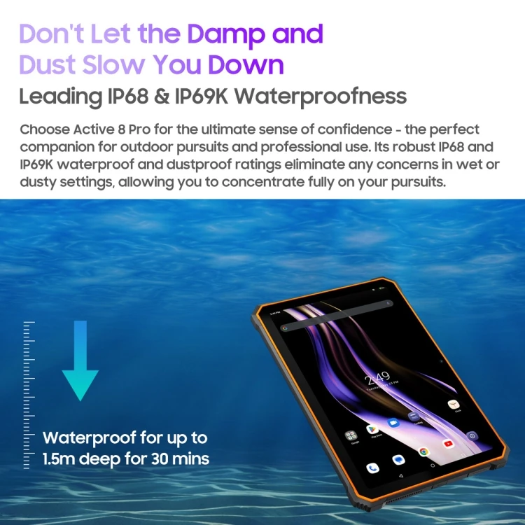 Original Blackview Active 8 Pro 4G Rugged Tablet 8GB+256GB Android 13 Dual SIM Blackview Tab blackview active 8 pro