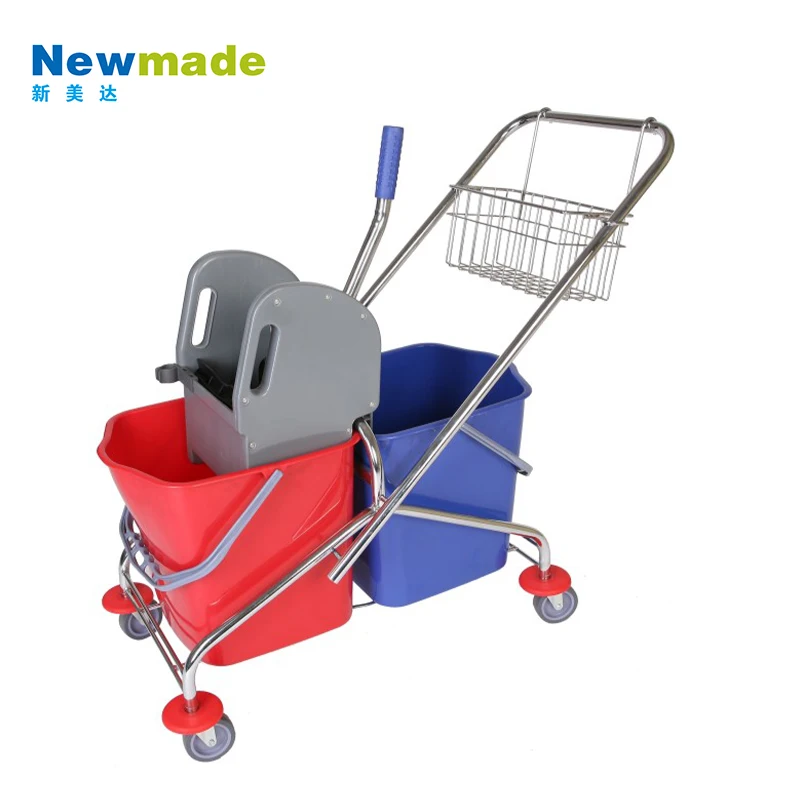 high quality multi-function 60l down press mini mop bucket and wringer trolley for 360 rotating magic mop with spinning wheel