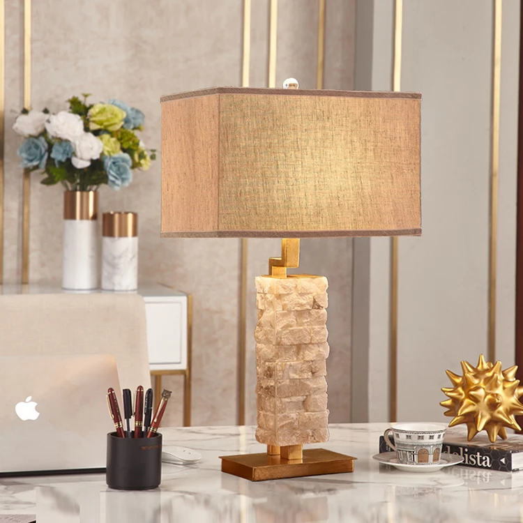 wholesale home hotel decorative bedside luxury unique antique marble bedroom table lamps