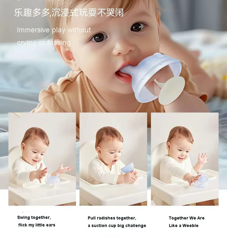 Newbon Super Soft ltra-Light Liquid Silicone Mushroom Nipple Chew Baby teether Soothing Toy For 0 to 6 months