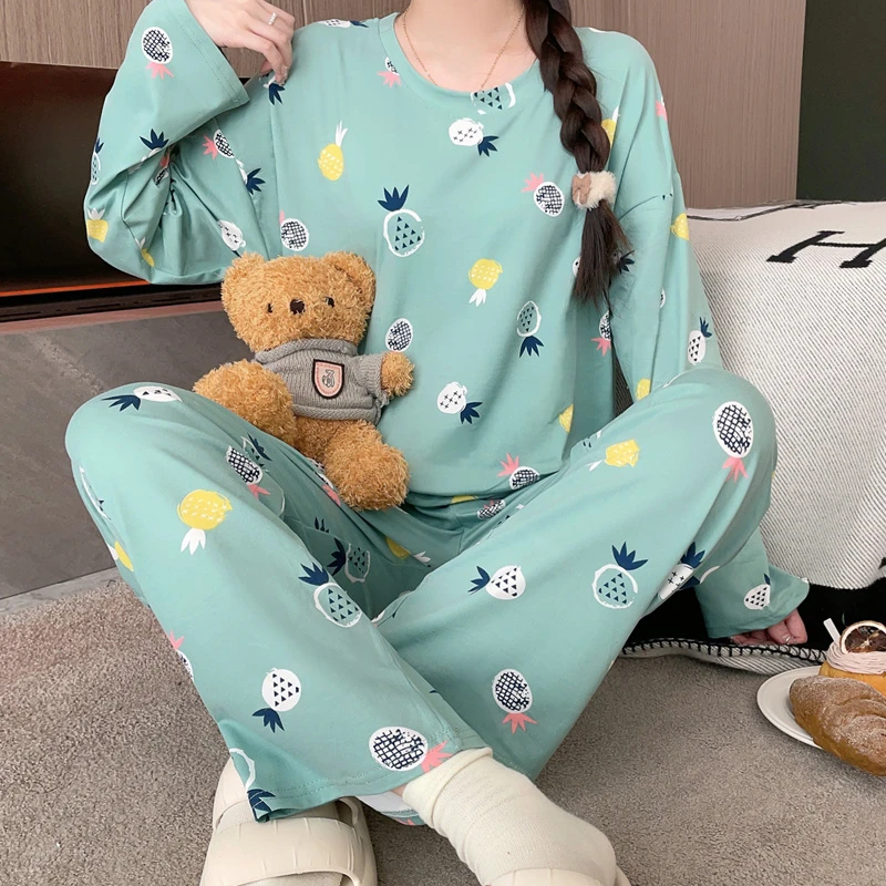 Wholesale Piyama Korea Cute Pyjama Ladies Sleepwear Pajama For Women Milk silk set pajamas