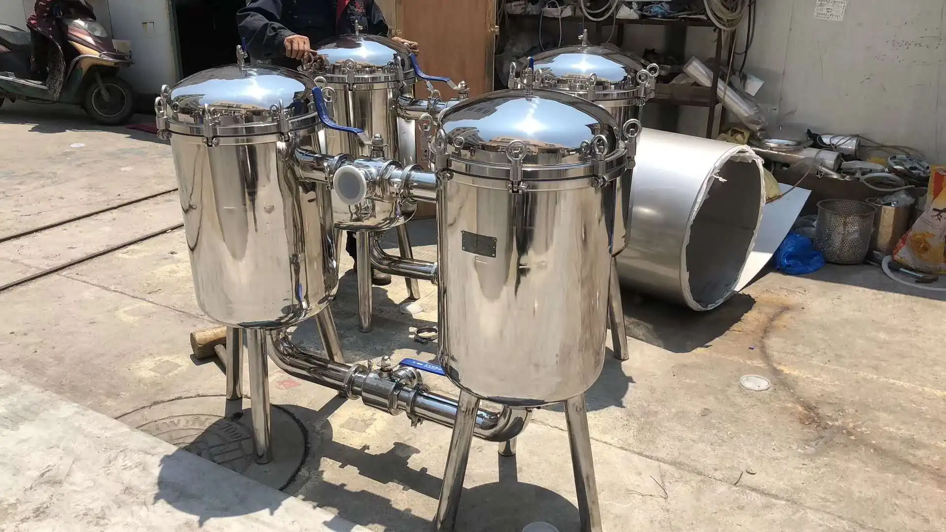 Industrial chemical filter polypropylene plastic PP filter housing for plating bag filters