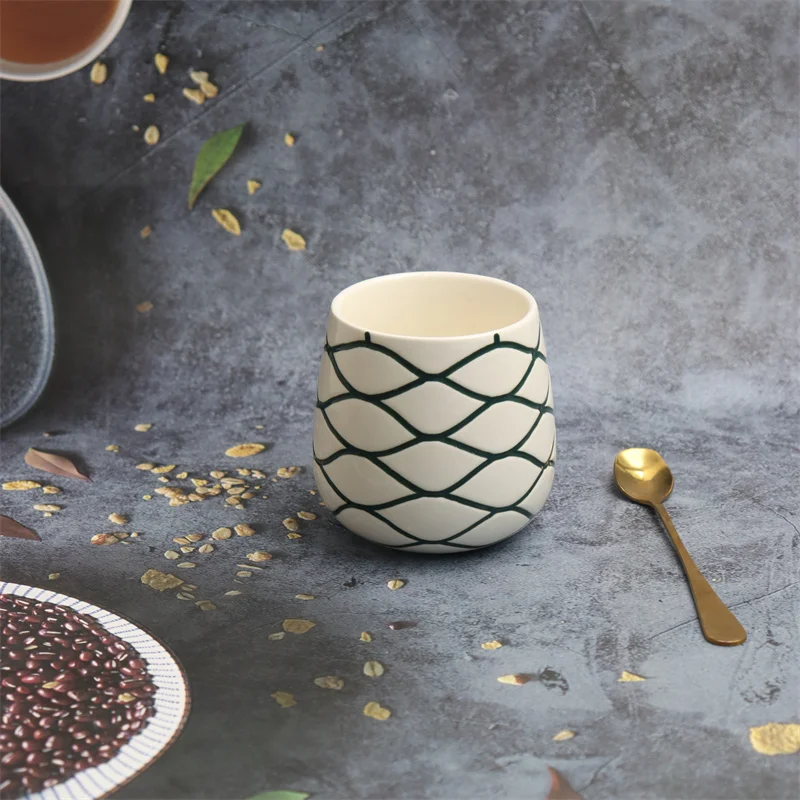 Tequila Agave Beer Mug Agave Cup Creative Striped Tequila Cup Ceramic Tiki Mugs Mexico Tequila Shot Glasses for Bar