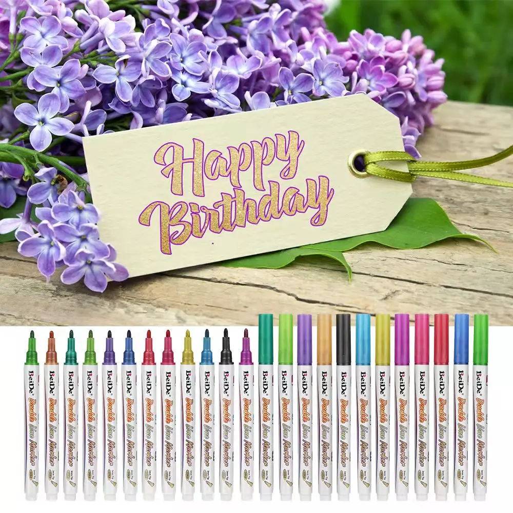 Double Line Marker for Doodle Dazzles Shimmer Pen for Drawing, Doodle, Craft Project