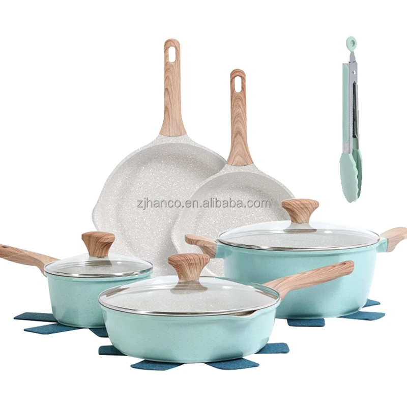 Nonstick Cookware Sets12-Piece Kitchenware Pots and Pans Set Granite Cookware Set