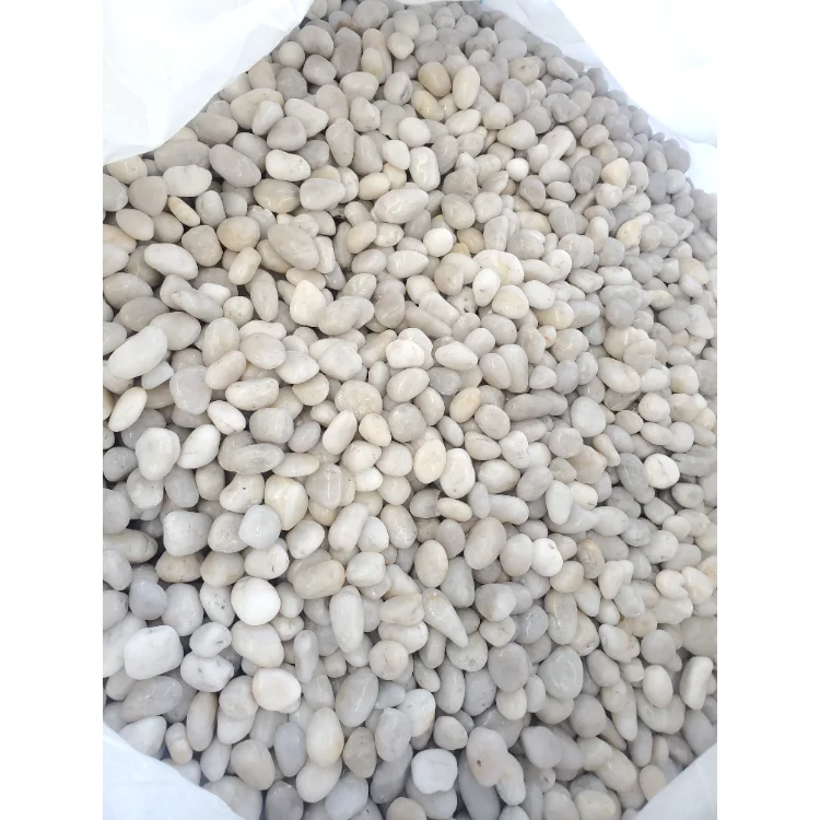 Good supply highly polished white round driveway pebble stones for sale
