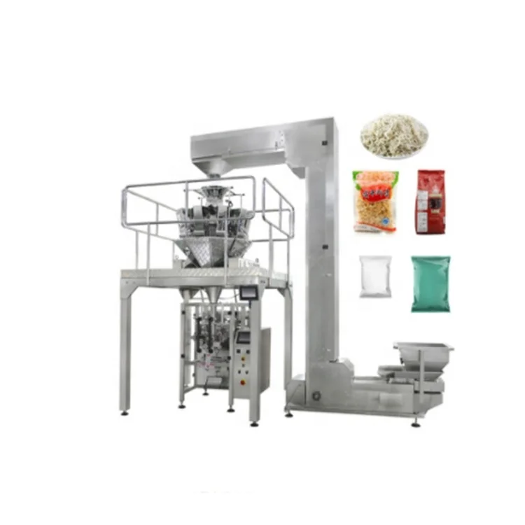 multihead weigher metal detector production line Backseal bag vertical snacks granule Packaging Machine with date Print