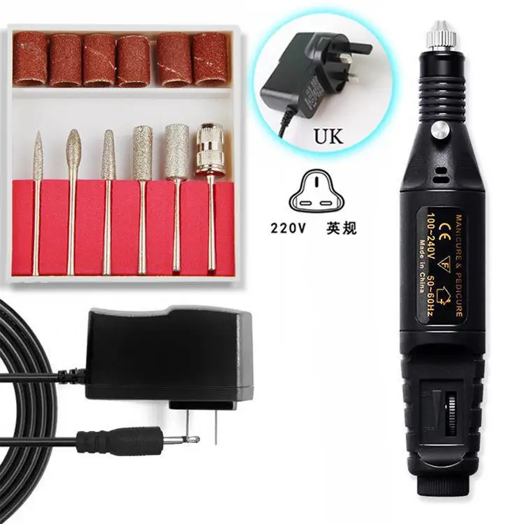 Professional Electric Nail Drill Machine 7 Colors Electric Nail Sander Electric Manicure Tool Nail Drill Machine With Bits Set