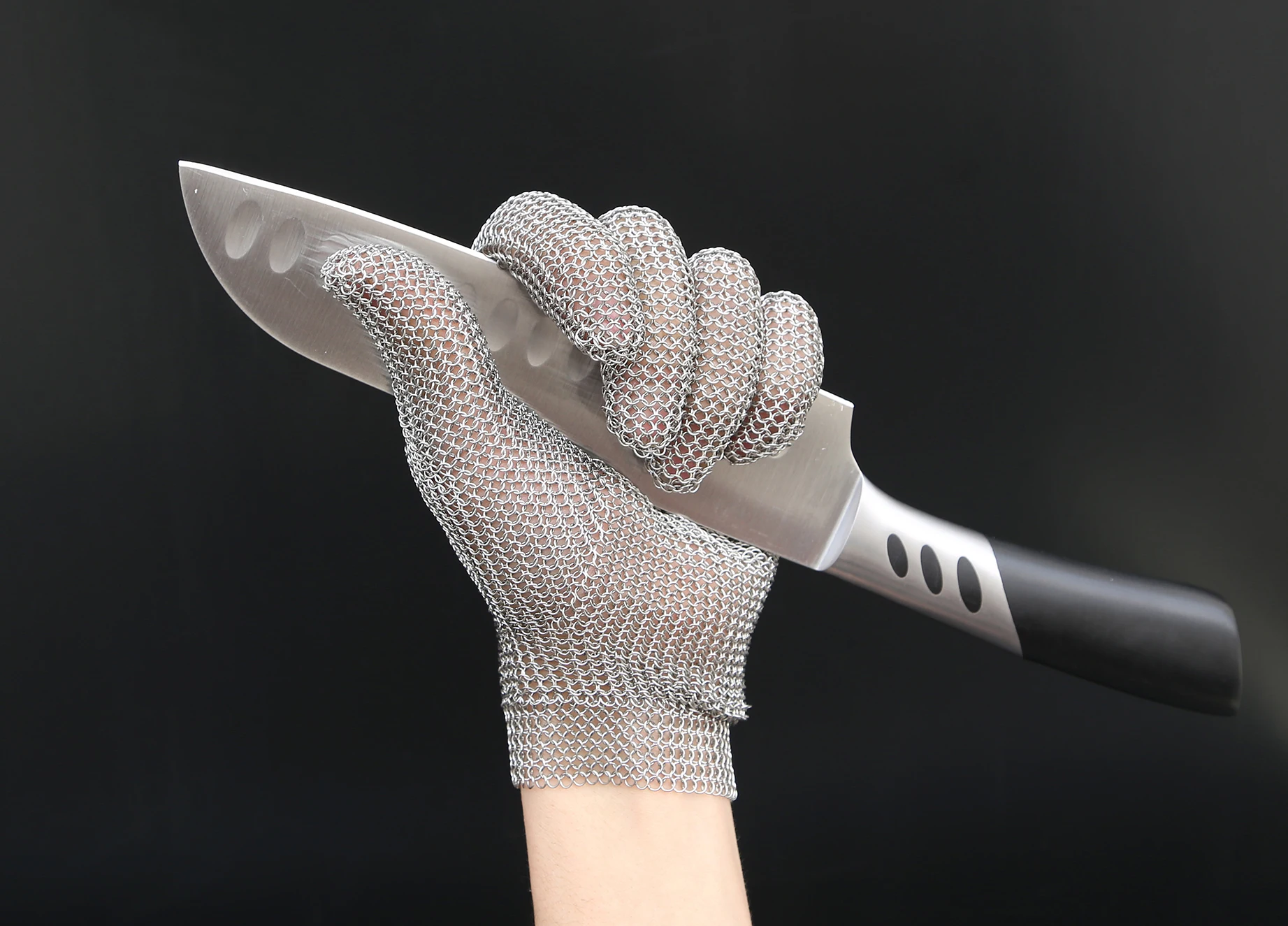 Stainless Steel Metal Mesh Five Finger Glove for Kitchen Butcher Cutting  Shucking Fish Fillet Ring Mesh Glove