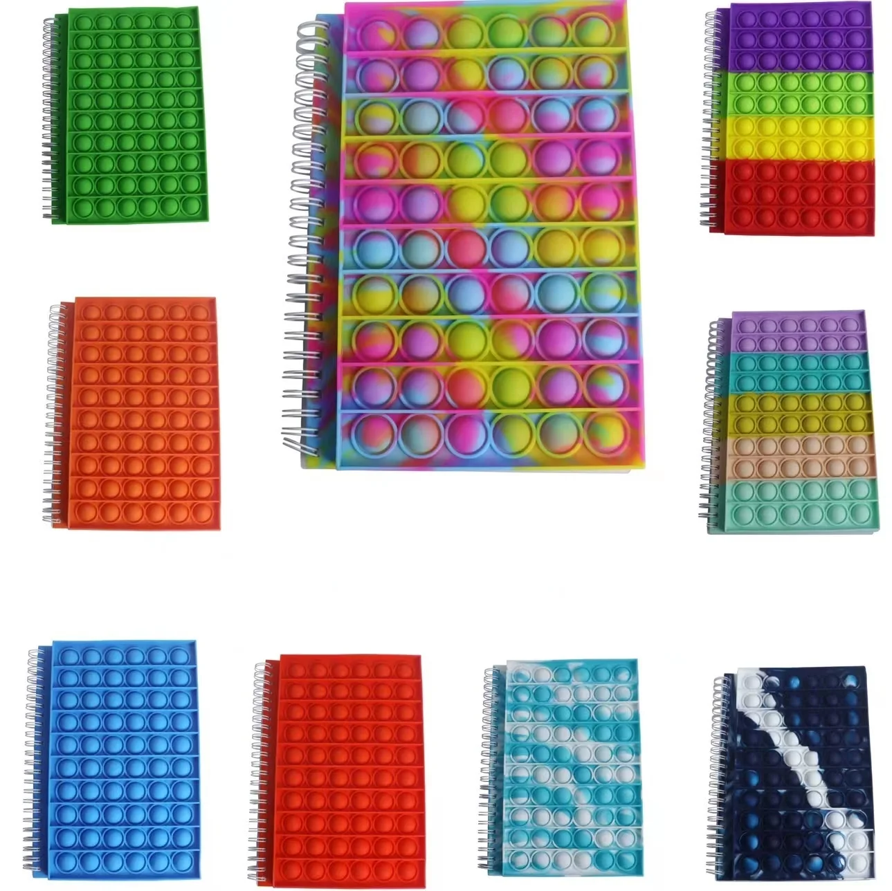 2022 Finger push Cover Notebooks A5 Silicone Sensory Stress Relax Fidget Notebook Bubble Cover Note Books