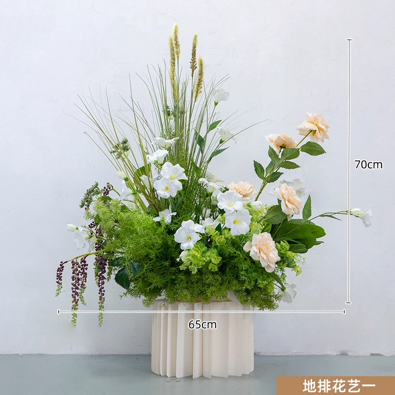 2024 New Forest Style Flower Row Ball Silk Flower Wedding Layout Background Decorative Flowers