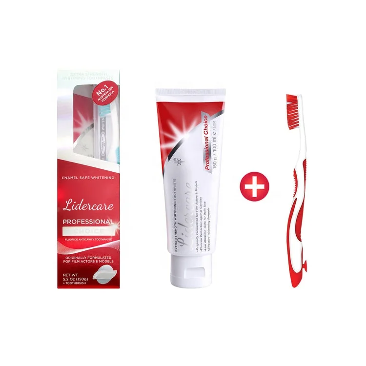 Lidercare Natural organic enamel safe whitening toothpaste professional red package 150g toothpaste