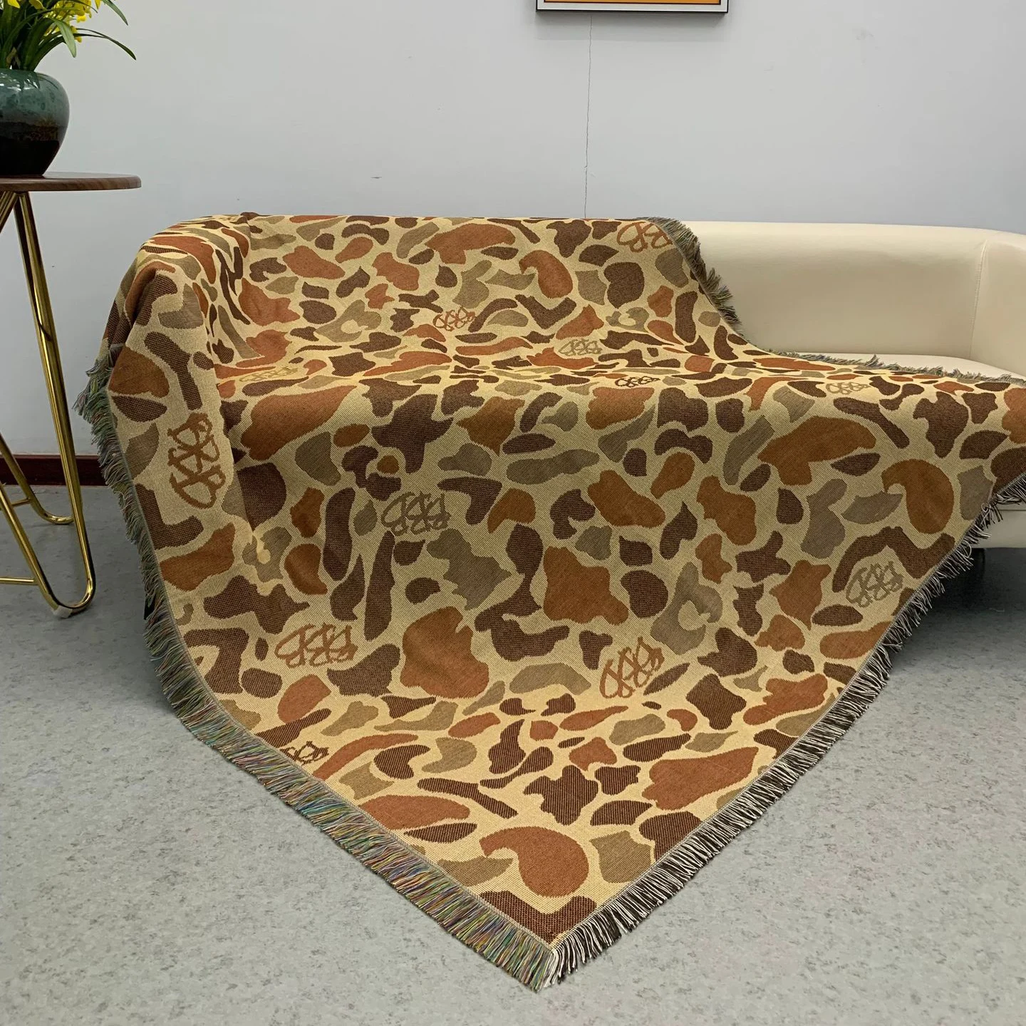 Ins Recycled Cotton Boho Rug Jacquard Custom Woven Blanket Tapestry Picnic Blanket for Camping Hiking