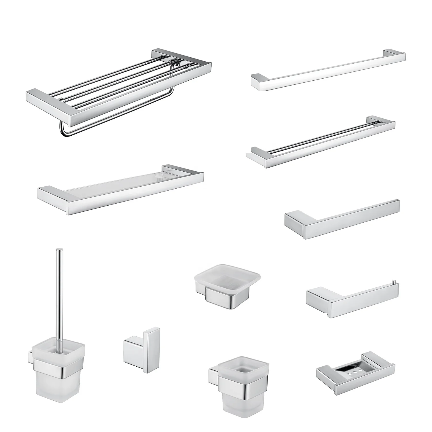 Duxini bathroom fittings sus 304 stainless production stainless steel towel holder wall mounted bathroom hardware set