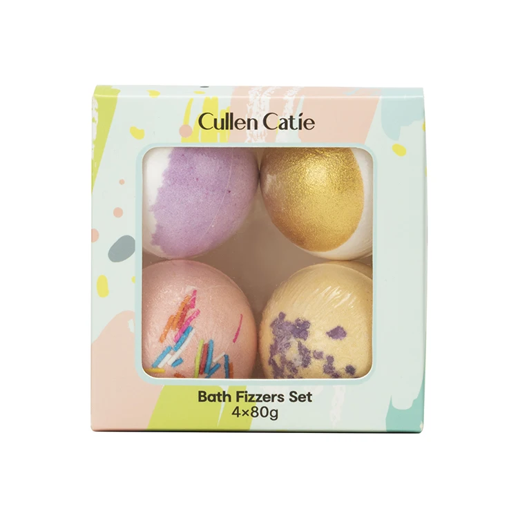 Bath and body care hotel spa bath salts  gift set foot spa salt  melting in water bath bombs fizzers gift set paper box