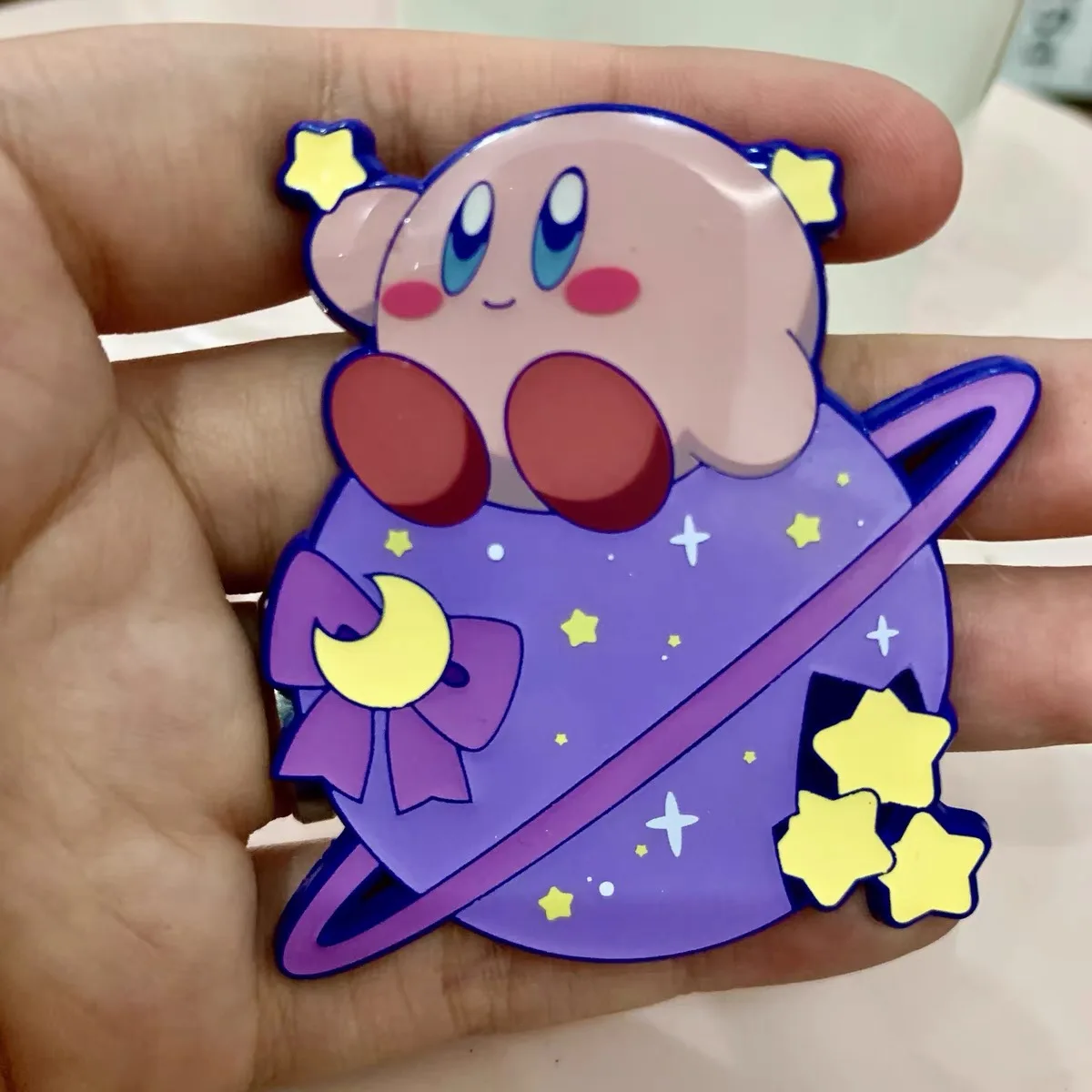 New creative cartoon Kirby craft paint badge glow in dark wholesale soft enamel pin with epoxy