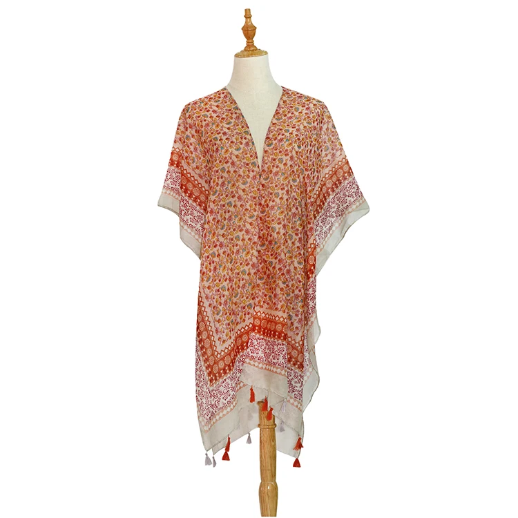 New Retro Wild Cheongsam Air Conditioning Shawl Summer Sunscreen Flowers Beach Towel Cotton And Linen Printed Scarf