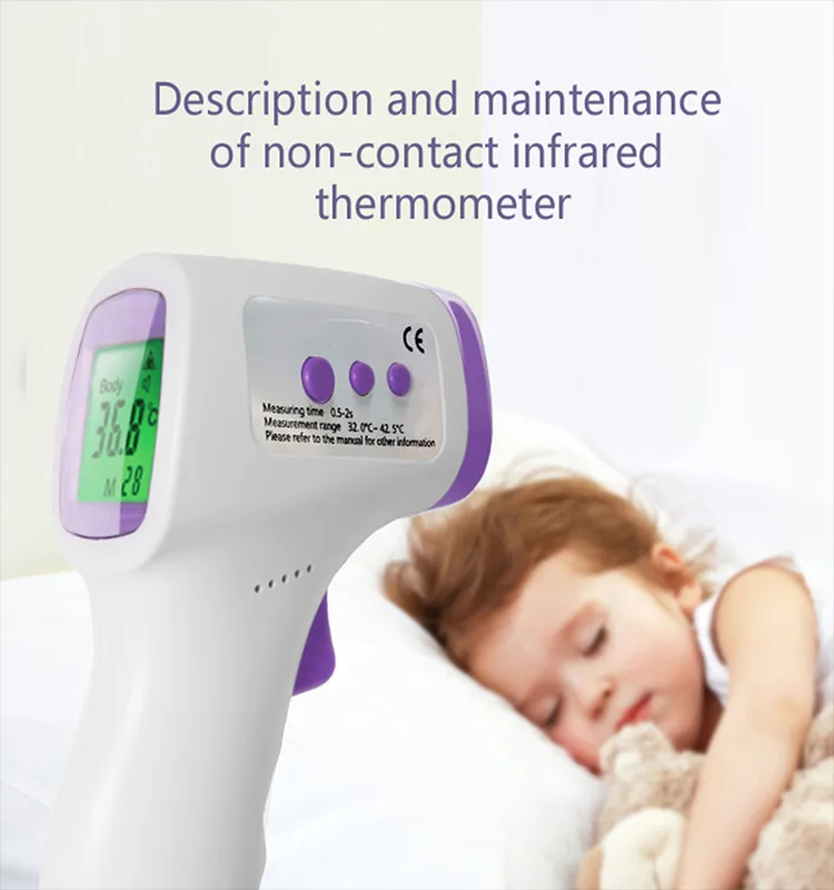 Digital Infrared Forehead Thermometer Non-contact LCD Display Body Temperature Scanner Smart Electronic Thermometer