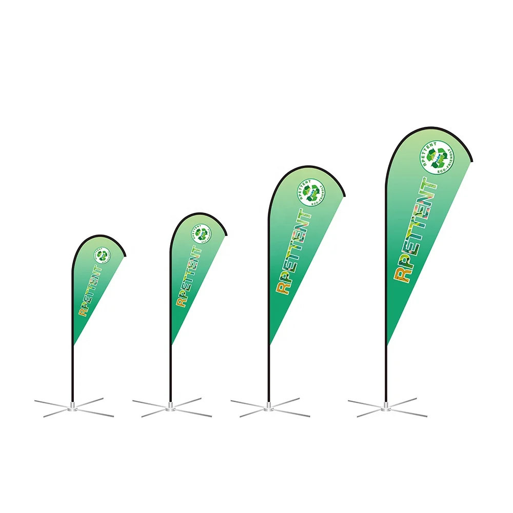 GLOBAL TENT Custom Teardrop Flag Promotional Logo Printed Personalized Advertising Flags Eco-Friendly With Pole and Bag