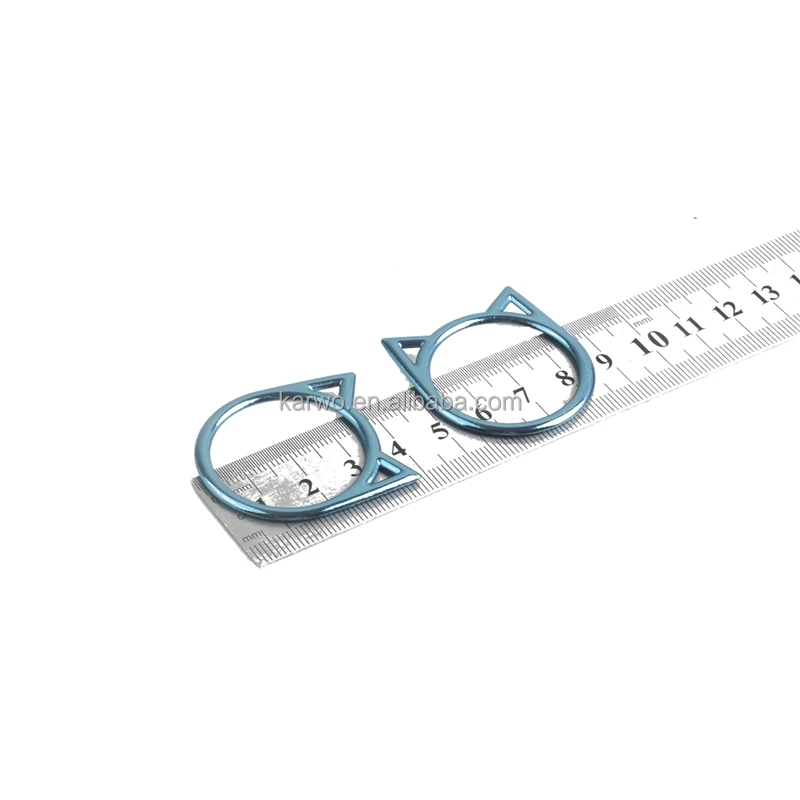 Karwo colorful metal o-ring strap connector hardware cat shape o ring