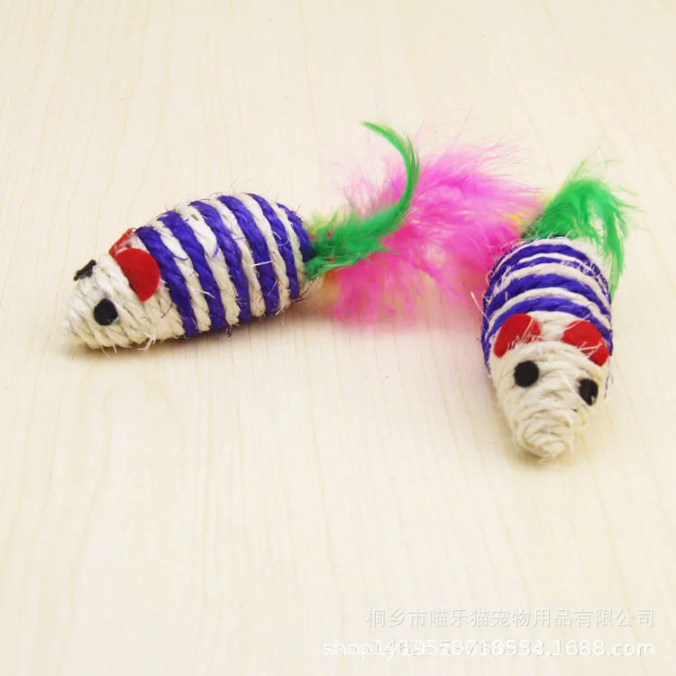 Wholesale 2021 Hot Selling Interactive Sisal Cat Mouse Toy Cat Scratcher Chew Toy