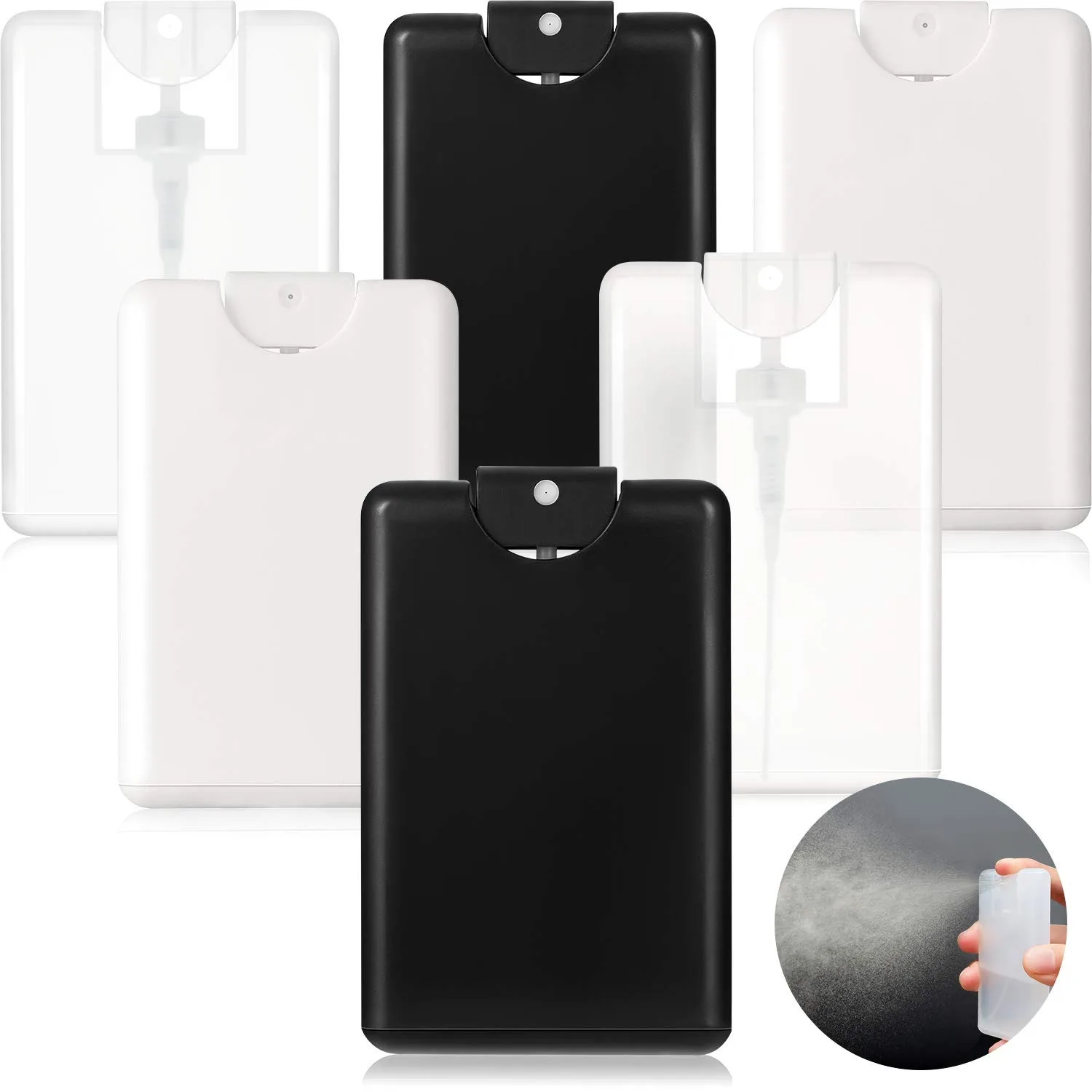 Mini Black White Red 20ml Hand Sanitizer Pocket Perfume Credit Card Spray Bottle With Custom Logo