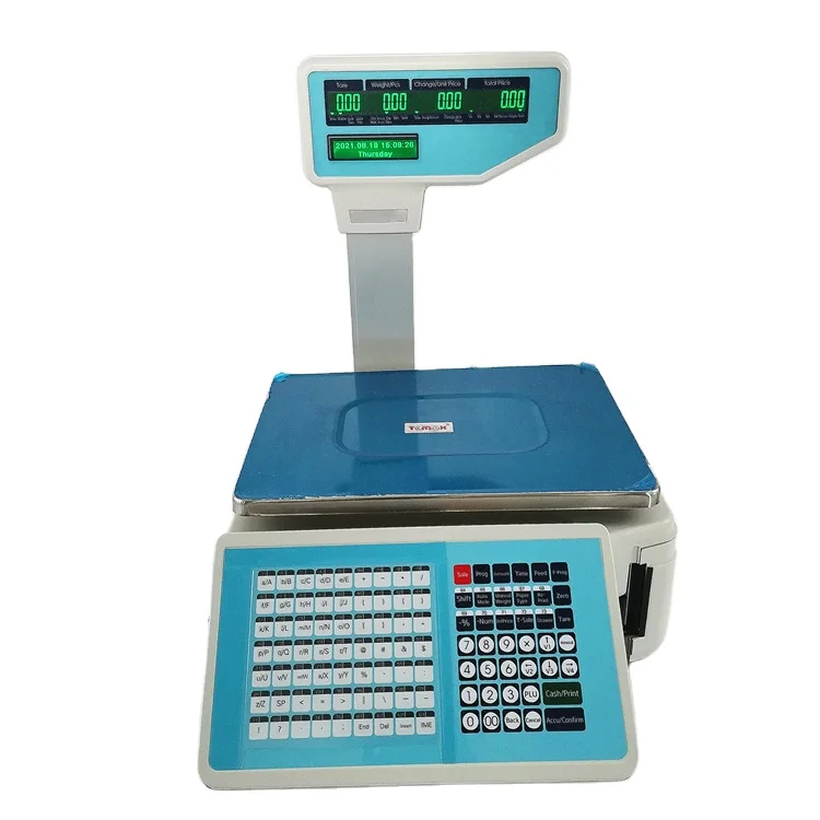Electronic  Price Computing Weigh Digital Weighing Machine Barcode Label Butcher Scale With Printer
