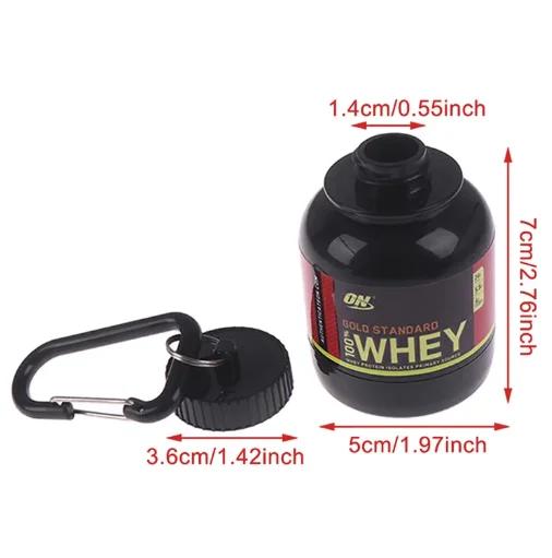 Hot Portable Mini Protein Powder Bottle with Whey Keychain Health Funnel Medicine Box Small Water Cup Outdoor Camping Container
